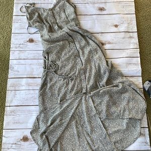 Women’s or juniors dress spaghetti straps button half way with slit in front